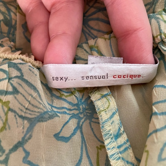 Cacique Women’s yellow Floral Chiffon Lingerie Sleep Set Tank Shorts Sheer 22/24 - Picture 10 of 11